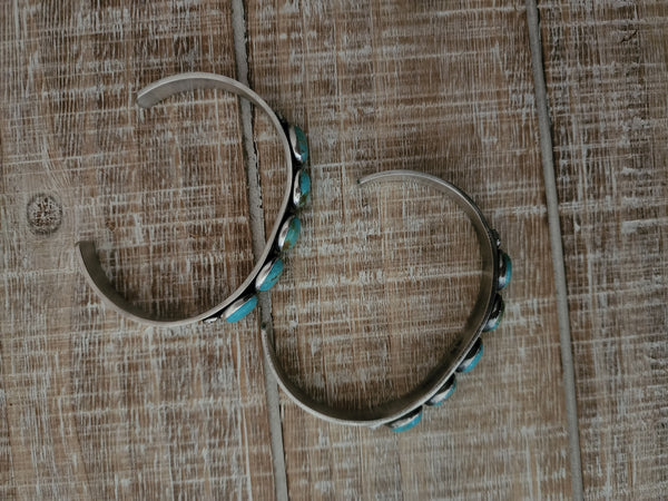 RICK ENRIQUEZ FIVE KINGMAN TURQUOISE STONE CUFF