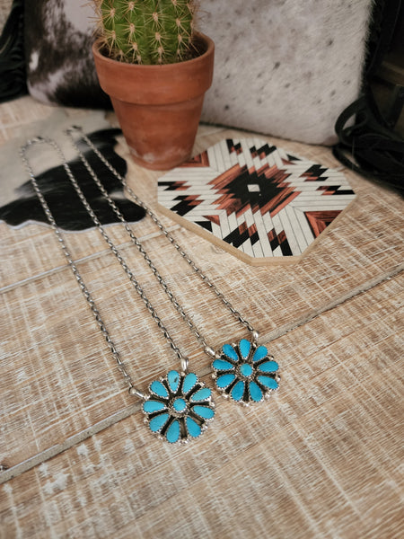 ALICIA WILSON KINGMAN TURQUOISE CLUSTER NECKLACE