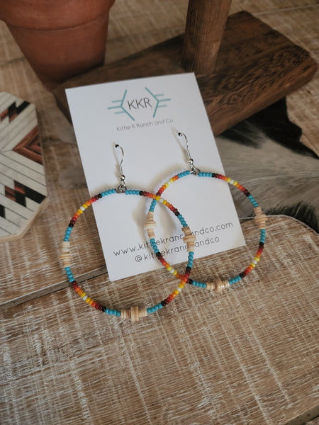 VALARIE JOHNSON BEADED HOOP EARRINGS