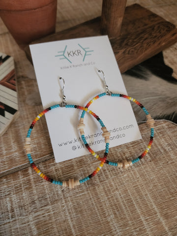 VALARIE JOHNSON BEADED HOOP EARRINGS
