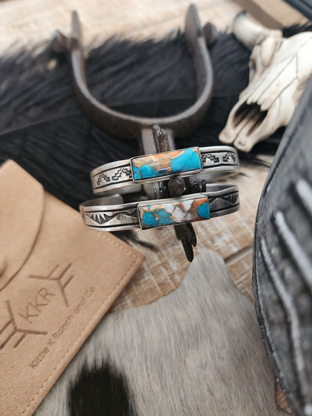 RICK ENRIQUEZ NAVAJO MIXED STONE BAR CUFF