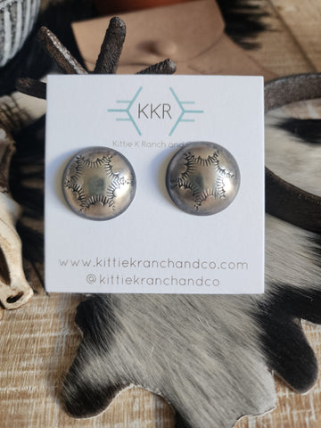 CAMELITA MCKINLEY SILVER BUTTON EARRINGS