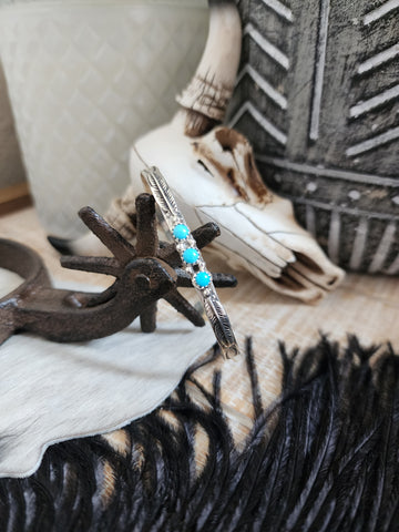 JEANETTE YAZZIE TURQUOISE TRINITY CUFF