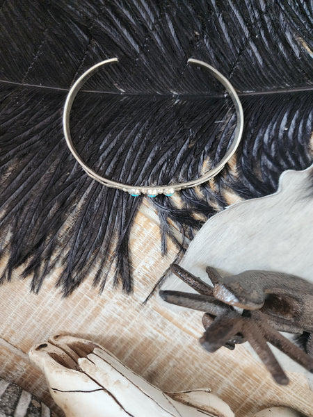 JEANETTE YAZZIE TURQUOISE TRINITY CUFF