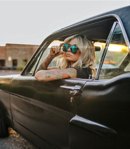 Jaden Gold Baja Blue Sunglasses by American Bonfire Co